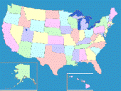 Blind map US states